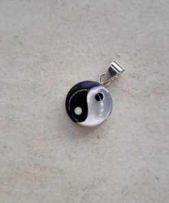 DIJE PLATA MEDALLA YIN YANG. DIÁMETRO 12 MM