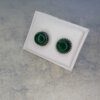 ARO PLATA PASTILLA PIEDRA VERDE 6 MM CON BORDE.