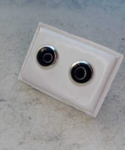 ARO PLATA PASTILLA 7 MM CON PIEDRA NEGRA.