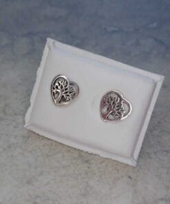 ARO PLATA FIGURA CORAZÓN CON ÁRBOL DE LA VIDA. 7 MM