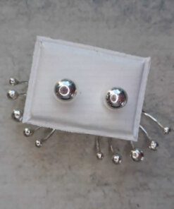 ARO PLATA BOLITA 5 MM CON RAMAL DE 5 BOLITAS CHICAS.