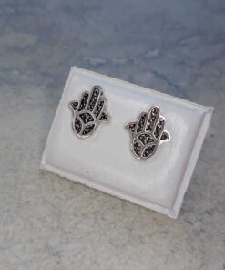 ARO PLATA MANO FATIMA. 8 X 10 MM