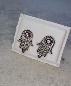 ARO PLATA MANO FATIMA. 10 X 14 MM