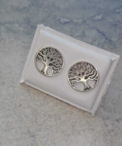 ARO PLATA FIGURA ÁRBOL DE LA VIDA CIRCULAR. 10 MM