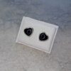 ARO PLATA CORAZÓN 8 MM CON PIEDRA NEGRA.
