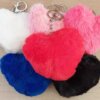 LLAVERO DE POMPON CORAZÓN SURTIDO COLORES X 6 UNIDADES