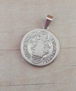 DIJE DE ACERO MEDALLA SAN BENITO 20 MM