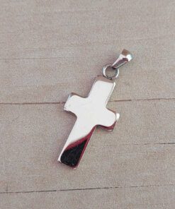 DIJE DE ACERO CRUZ PULIDA 16 X 32 MM
