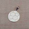 DIJE DE ACERO PELOTA DE FÚTBOL CHAPA GAJOS HEXAGONALES. DIÁMETRO 25 MM