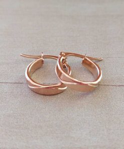 ARO ARGOLLA DE ACERO ROSÉ CON UNA RAYA ONDULADA. DIÁMETRO 15 MM