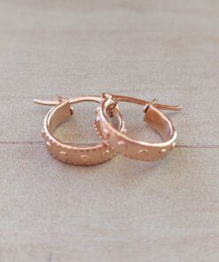 ARO ARGOLLA DE ACERO ROSÉ CON TACHAS. DIÁMETRO 15 MM