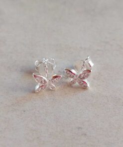 ARO PLATA MARIPOSA C/ZIRCONES. PESO APROX 1.10 GR.