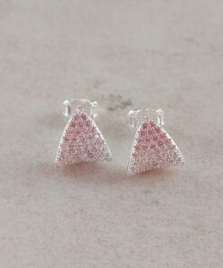 ARO PLATA TRIANGULO CURVO C/ZIRCONES. PESO APROX 1.70 GR.