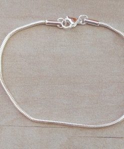 PULSERA DE ACERO BLANCO COLA DE RATÓN 1.5 MM. LARGO 19 CM