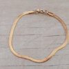 PULSERA DE ACERO DORADO COLA DE RATÓN CHATA 3 MM. LARGO 19 CM