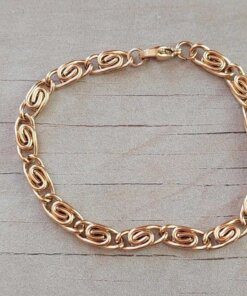 PULSERA DE ACERO DORADO CARACOL 5 MM. LARGO 18.5 CM