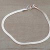 PULSERA DE ACERO BLANCO COLA DE RATÓN CHATA 3 MM. LARGO 19 CM