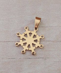 DIJE DE ACERO DORADO TIMÓN 23 MM