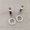 ARO DE ACERO ARGOLLA HUGGIE 13 MM Y DIJE REDONDO CON STRASS CALADO CON ANCLA