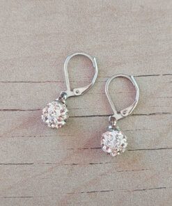 ARO DE ACERO BRISURA Y BOLA DE FUEGO BLANCA 7 MM COLGANTE