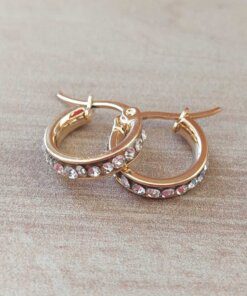 ARO DE ACERO DORADO ARGOLLA 15 MM CON STRASS