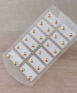 BLISTER DE AROS DE ACERO DORADO BOLITA 3,5 MM X 12 PARES