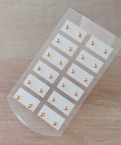 BLISTER DE AROS DE ACERO DORADO BOLITA 2.5 MM X 12 PARES