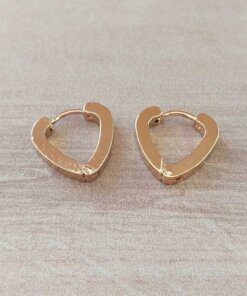 ARO ARGOLLA DE ACERO DORADO CORAZÓN ANCHO 3 MM, 15 X 15 MM
