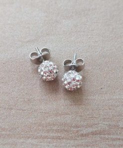 ARO DE ACERO BOLA DE FUEGO 4 MM COLOR BLANCA