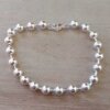 PULSERA DE ACERO BLANCO BOLITAS 6 MM. LARGO 19 CM
