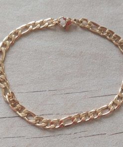 PULSERA DE ACERO DORADO FIGARO 1.2 LARGO 19 CM