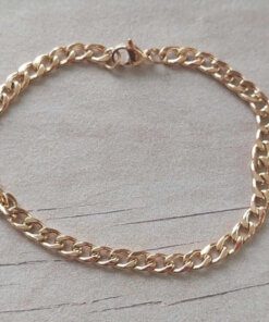 PULSERA DE ACERO DORADO GRUMET 1.2 LARGO 20 CM