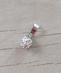 DIJE DE ACERO BOLA DE FUEGO 8 MM BLANCA