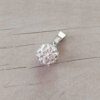 DIJE DE ACERO BOLA DE FUEGO 12 MM BLANCA