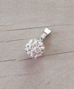 DIJE DE ACERO BOLA DE FUEGO 12 MM BLANCA