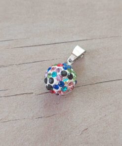 DIJE DE ACERO BOLA DE FUEGO 12 MM MULTICOLOR