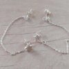 ARO DE ACERO BLANCO CUBIK 4 MM Y ESTRELLA C/STRASS DOBLE PASANTE CON CADENA