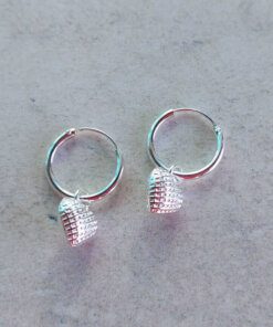 ARO PLATA ARGOLLA 1.7 X 14 MM CON DIJE CORAZÓN COLGANTE. PESO APROX 2.30 GR.