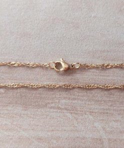 CADENA DE ACERO DORADO SINGAPUR FINA (paquete x 10 unidades) 50 CM
