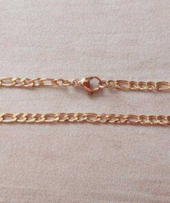 CADENA DE ACERO DORADO FIGARO 0.8