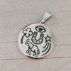 DIJE DE ACERO MEDALLA 25 MM TALISMÁN DE LA SUERTE. (OJO/TRÉBOL/ESTRELLA FUGAZ/ELEFANTE/HERRADURA)
