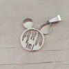 DIJE DE ACERO MICKEY 25 MM CON CASTILLO CALADO