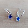 ARO DE ACERO BLANCO ARGOLLA 13 MM CON DIJE ESTRELLA ESMALTADA VIOLETA