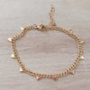 PULSERA DE ACERO DORADO GRUMET CON TRIÁNGULOS SOLDADOS. LARGO 17.5 + 3 CM EXT.