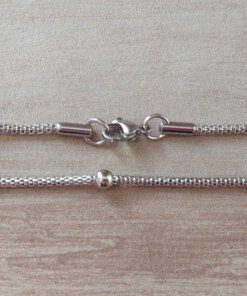 CADENA DE ACERO MALLA TUBULAR CON BOLITA 4 MM X 50 CM