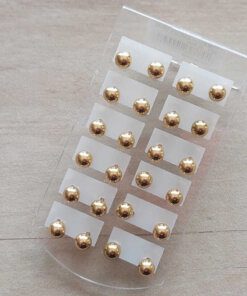 BLISTER DE AROS DE ACERO DORADO BOLITA 5,5 MM X 12 PARES
