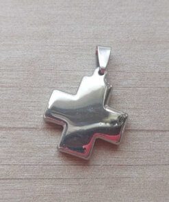 DIJE DE ACERO CRUZ DEL EQUILIBRIO HUECA. ESPESOR 4 MM. TAMAÑO 24 MM