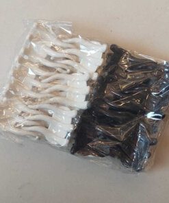 BROCHES CHATOS 35 MM X 12 UNIDADES EN COLOR BLANCO (6) Y NEGRO (6)