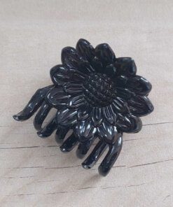 BROCHES MEDIANOS FLOR 60 MM X 12 UNIDADES. COLOR NEGRO