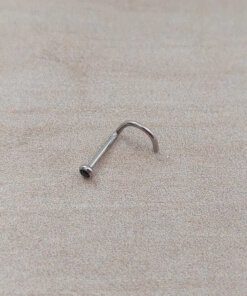 PIERCING ACERO NARIZ CON RULITO Y STRASS X UNIDAD. 0.8 X 2 MM
